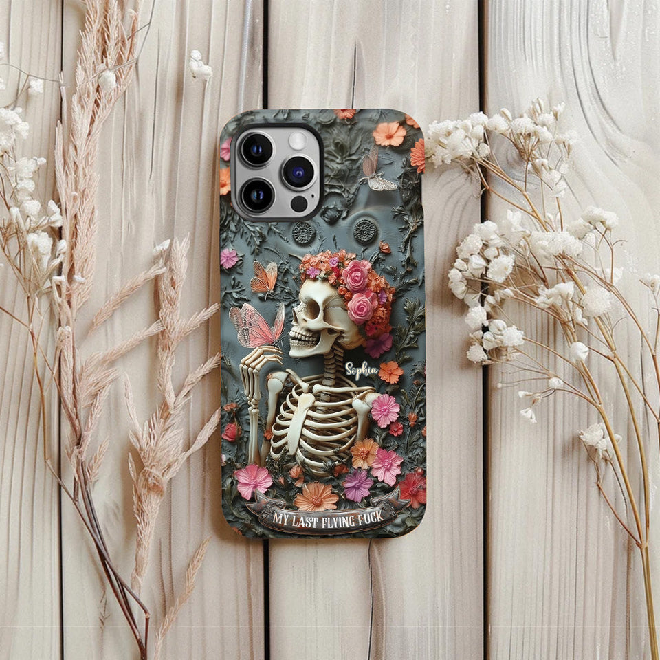My Last Flying F*ck - Personalized Skull Full Print Phone Case