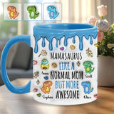 Mamasaurus And Kids - Personalized Mother Accent Mug