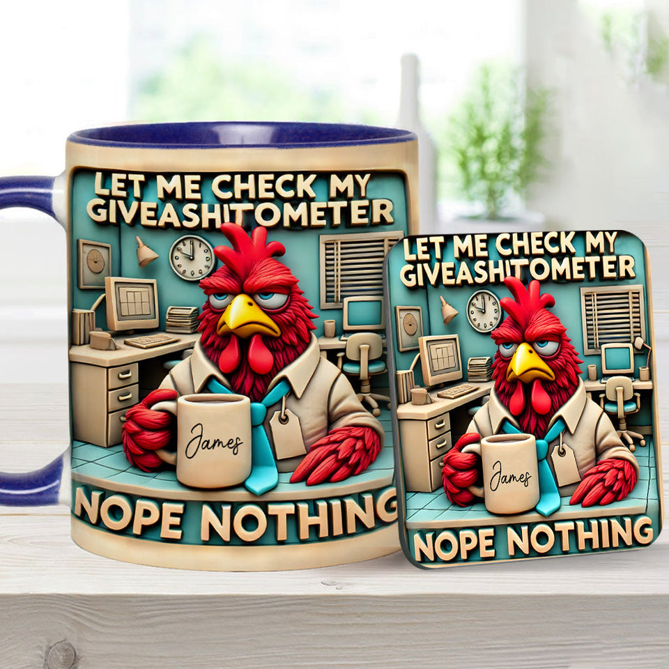 Let Me Check My Giveashitometer Nope Nothing - Personalized Colleague Accent Mug