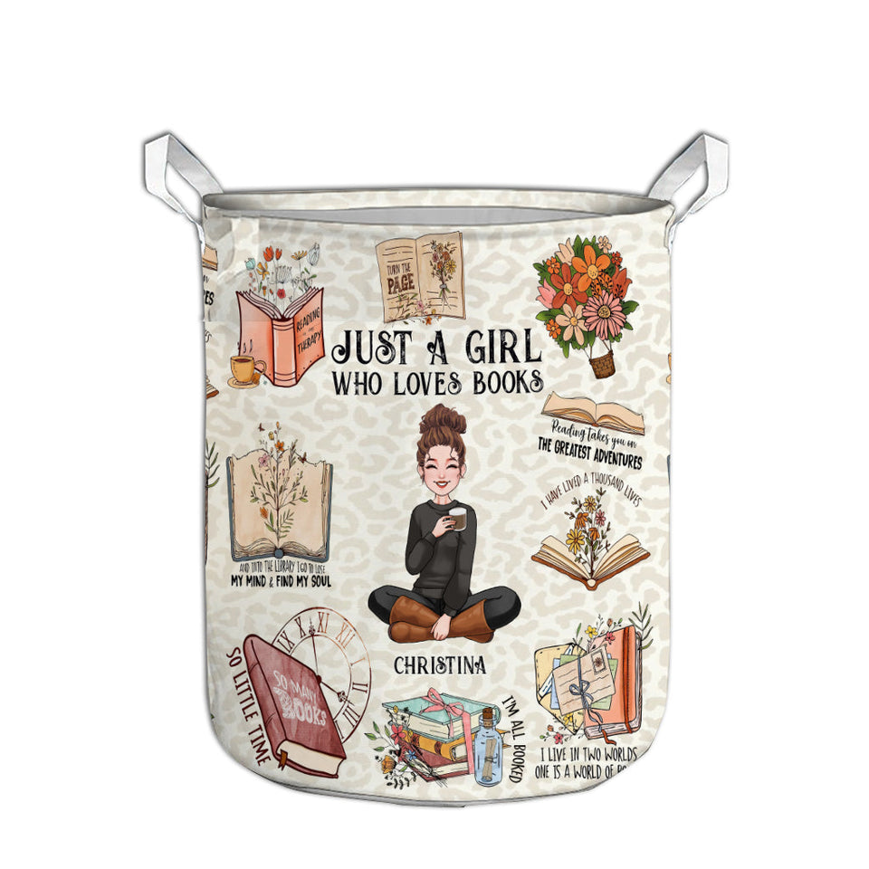 Just A Girl Who Loves Books - Personalized Book Storage Basket