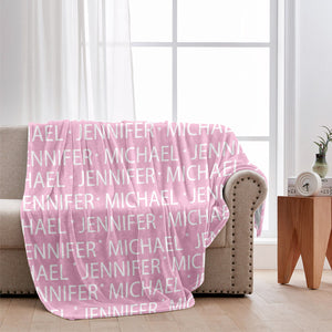 Custom Name Pattern - Personalized Couple Blanket