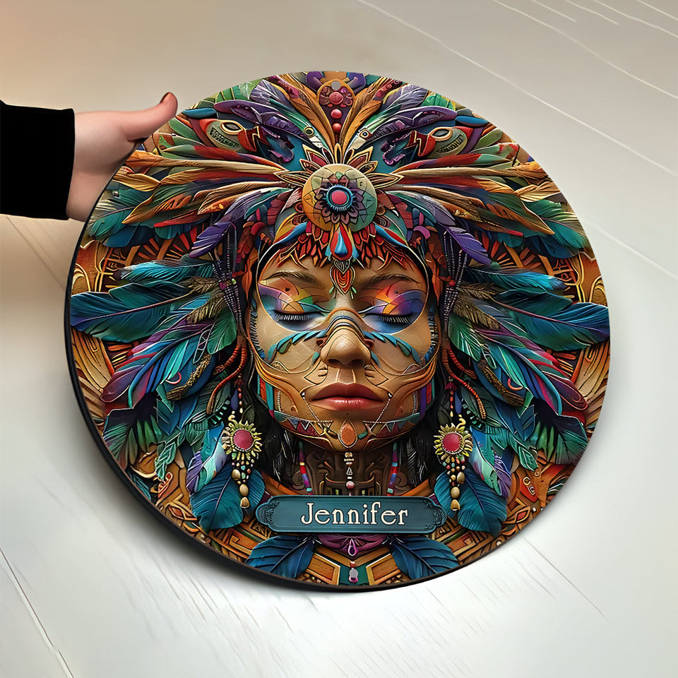Hippie Soul - Personalized Hippie Round Wood Sign