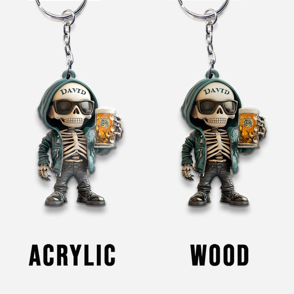 Cool Guys Drink Beer - Personalized Beer Keychain