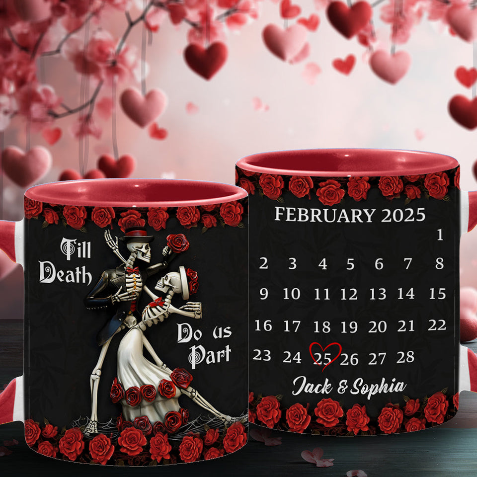 Till Death Do Us Part - Personalized Couple Accent Mug