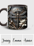 Black Dragonfly - Personalized Dragonfly Accent Mug