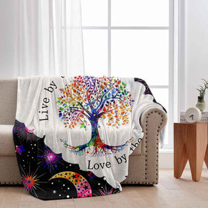 Live By The Sun Love By The Moon - Personalized Hippie Blanket