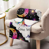 Live By The Sun Love By The Moon - Personalized Hippie Blanket