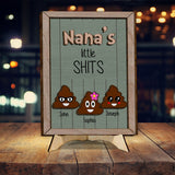 Grandma Mom Dad Grandpa Little Cuties - Personalized Grandma 2 Layered Wood Sign / Wood Plaque