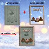 Grandma Mom Dad Grandpa Little Cuties - Personalized Grandma 2 Layered Wood Sign / Wood Plaque