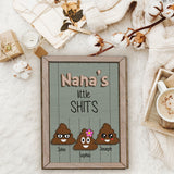 Grandma Mom Dad Grandpa Little Cuties - Personalized Grandma 2 Layered Wood Sign / Wood Plaque