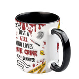 Just A Girl Who Loves True Crime - Personalized Accent Mug