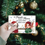 If Friends Were Flowers I'd Pick You - Personalized Bestie Sliding Ornament