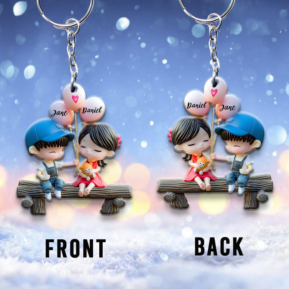 Together Forever - Personalized Couple Keychain
