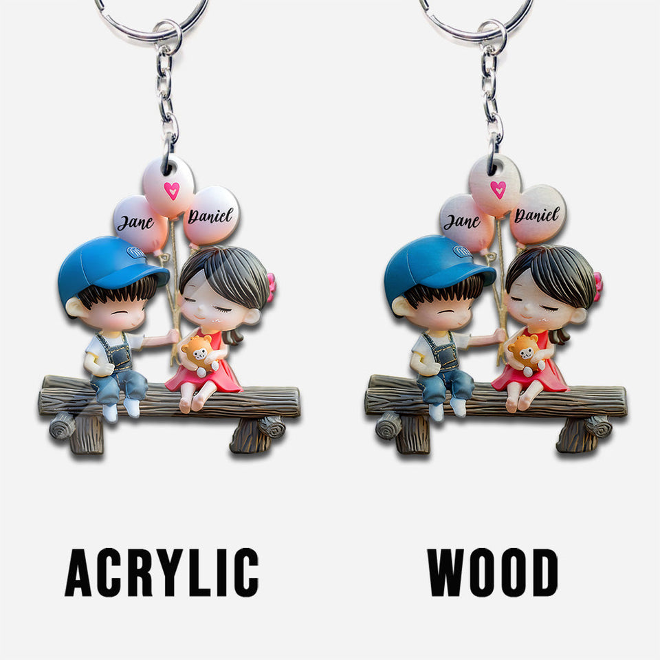 Together Forever - Personalized Couple Keychain