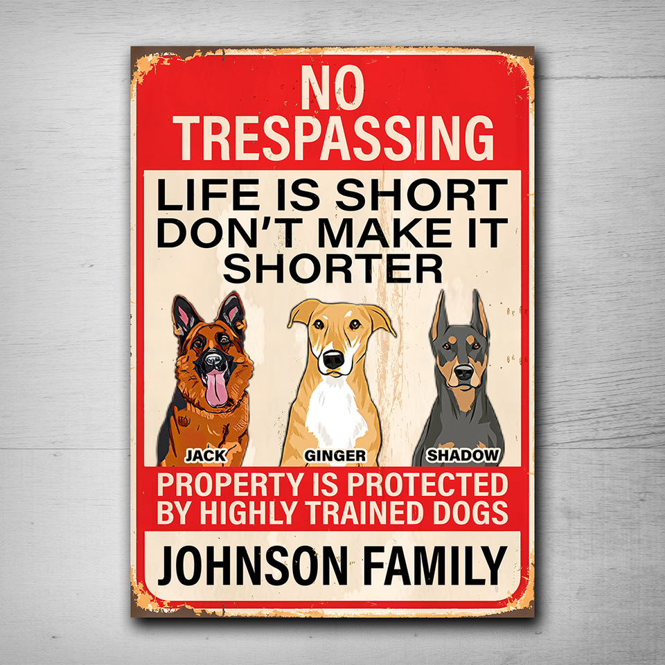 Life Is Short - Personalized Dog Rectangle Metal Sign