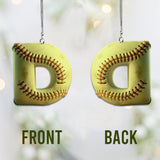 Softball Letter - Personalized Softball Car Ornament