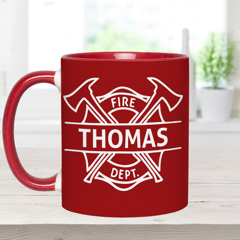 I Spray Water - Personalized Firefighter Accent Mug