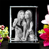 Custom Photo - Personalized Aunt Laser Engraving 3D Cuboid Shaped Crystal Lamp