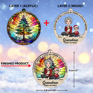 Grandma Make The World Warmer - Personalized Grandma Layers Mix Ornament