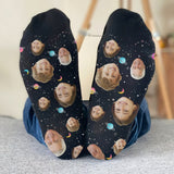 Custom Face Galaxy - Personalized Grandpa Socks