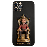 The King Dad - Personalized Father 3D Embossed Leather Phone Case