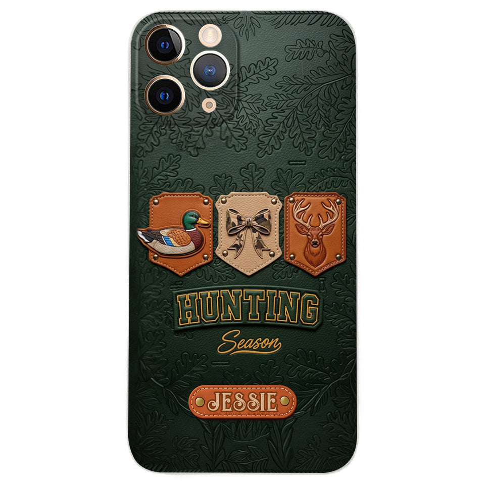 Hunting Season - Personalized Hunting Leather Phone Case
