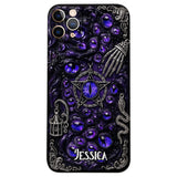 Gothic Pentacle Witchy Vibe - Personalized Witch Leather Phone Case