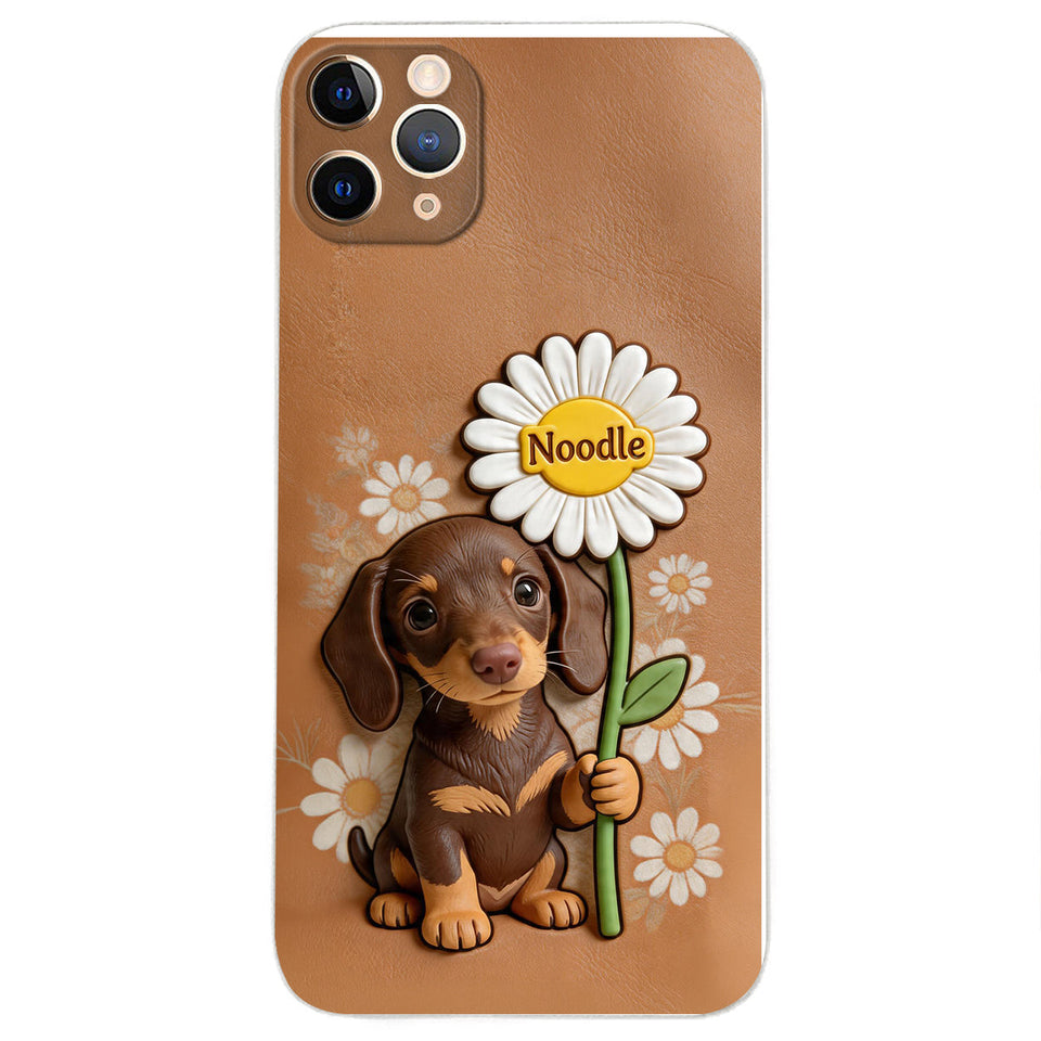 Custom Any Photo - Personalized Dog 3D Embossed Leather Phone Case
