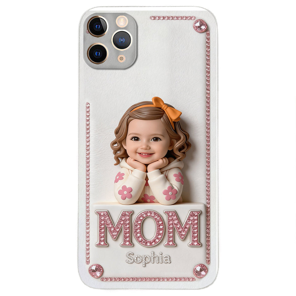 Mother's Day Gift, Custom From Any Photo - Personalized Mother 3D Embossed Leather Phone Case