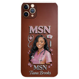 Any Title - Gifts For Nurse, Doctor - Personalized Nurse 3D Embossed Leather Phone Case