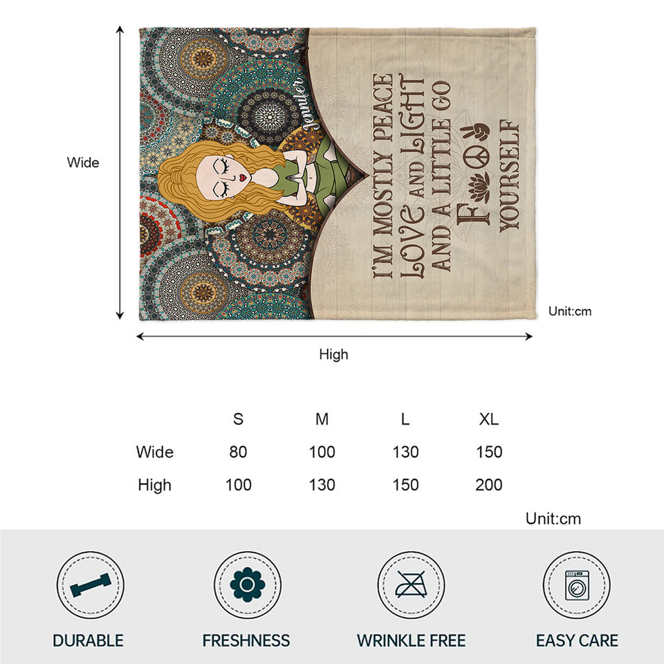 I'm Mostly Peace - Personalized Yoga Blanket