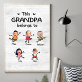 This Grandpa Belongs To - Personalized Grandpa Canvas And Poster