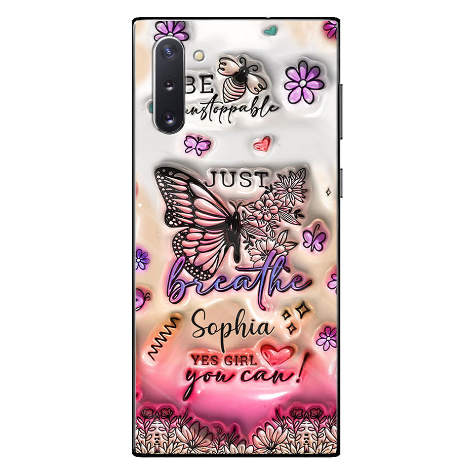 Positive Affirmations Butterfly - Personalized Butterfly Clear Phone Case