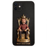 The King Dad - Personalized Father 3D Embossed Leather Phone Case