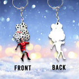 Happy Football Player - Personalized Football Keychain