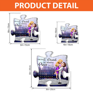 The Day I Found My Missing Piece - Personalized Couple Custom Shaped Acrylic Plaque