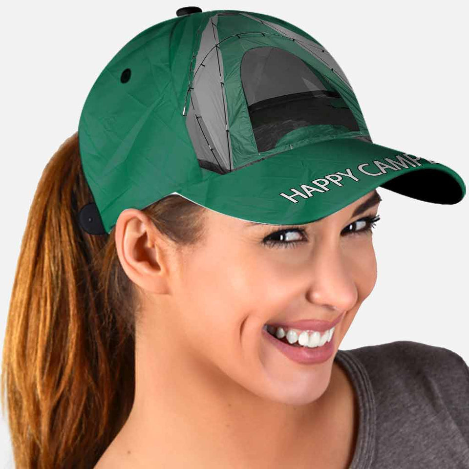 Happy Camper Cap With Printed Vent Holes