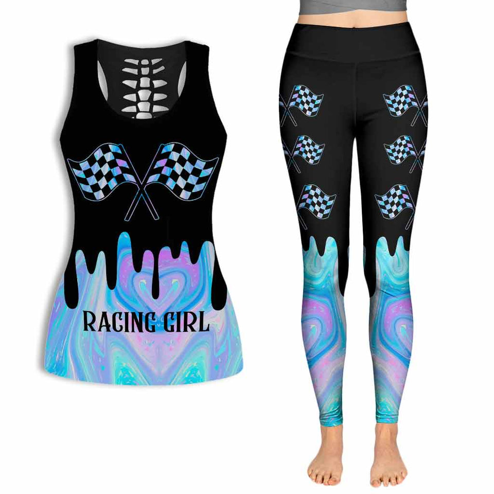 Love Racing - Racing Hollow Tank Top and Leggings