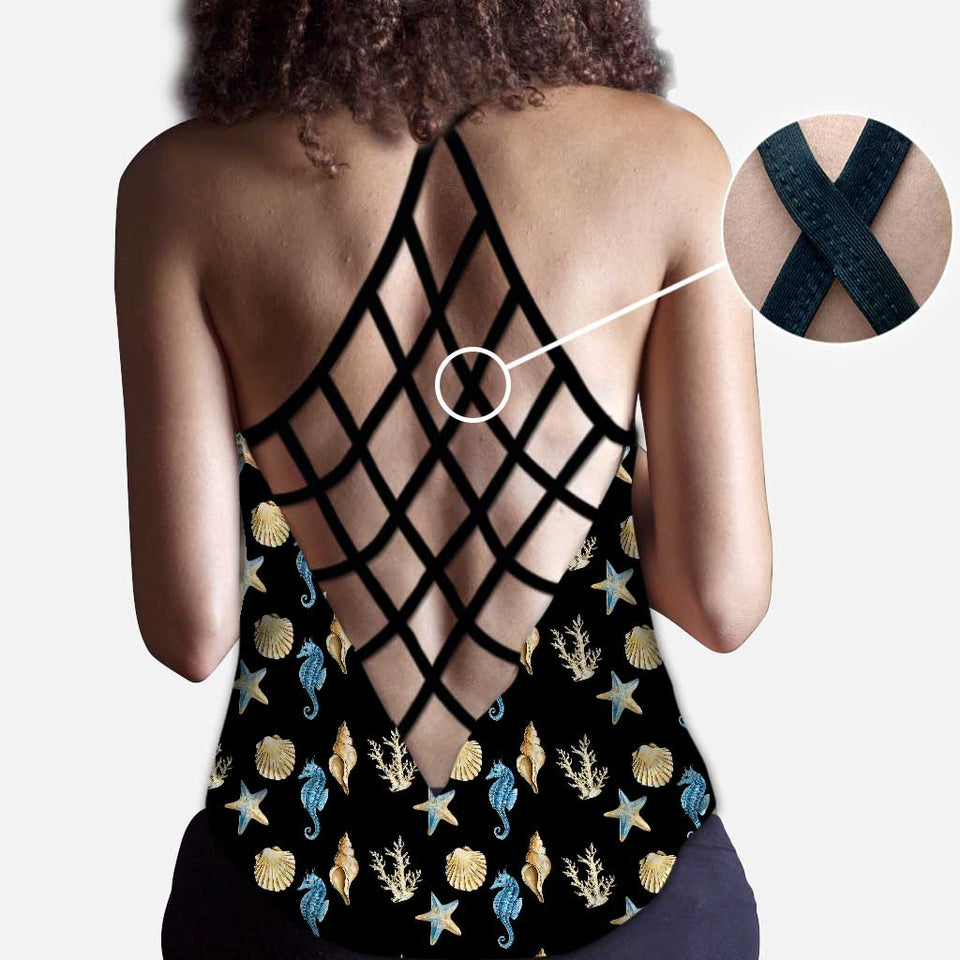Salty Lil' Beach - Sea Lover Cross Tank Top