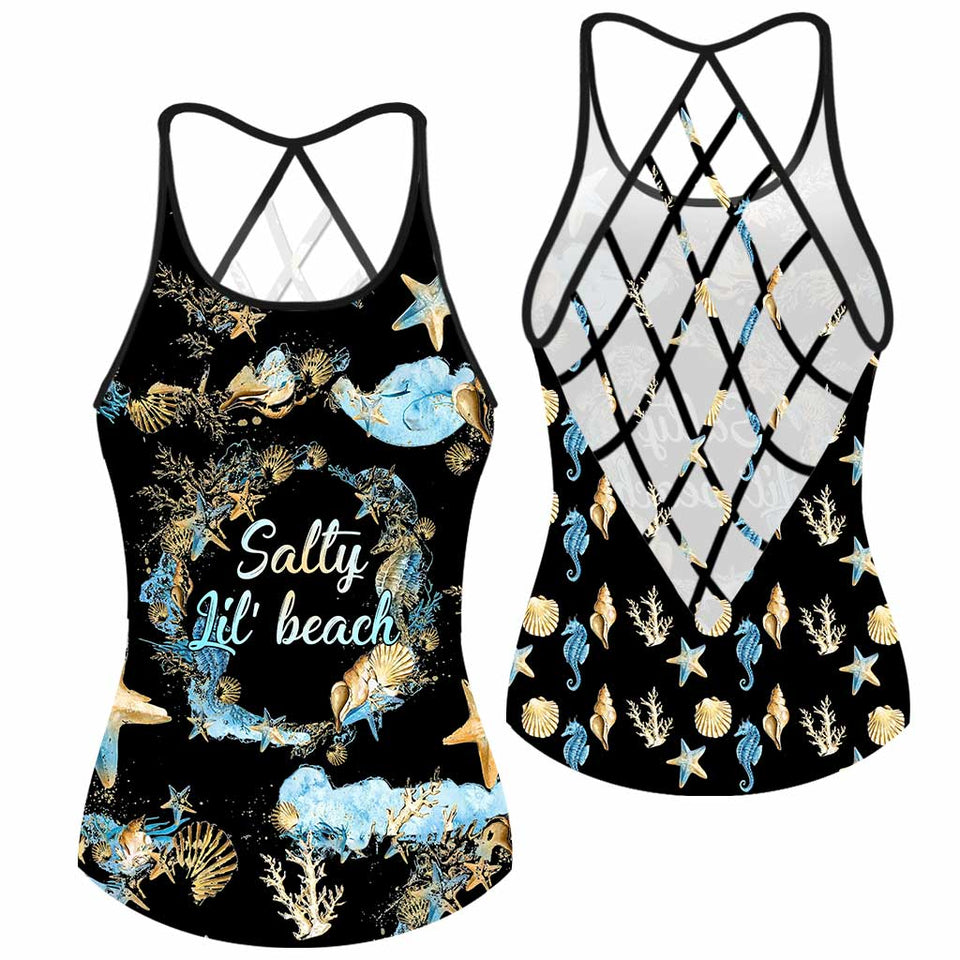 Salty Lil' Beach - Sea Lover Cross Tank Top