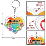 Grandma's Sweetheart With Grandchildren - Personalized Grandma Keychain