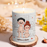 The Things Getting Blown Today - Personalized Couple Candle With Wooden Lid