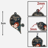 You Are My Missing Piece - Personalized Couple Keychain (Printed On Both Sides)