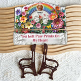 You Left Paws Prints On Our Hearts - Personalized Dog Wooden Bench