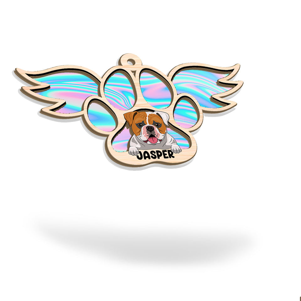 Hologram Angel - Personalized Dog Suncatcher