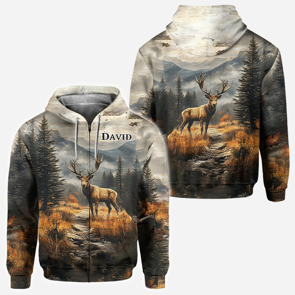 Any Name Beautiful Deer - Personalized Hunting All Over Shirt