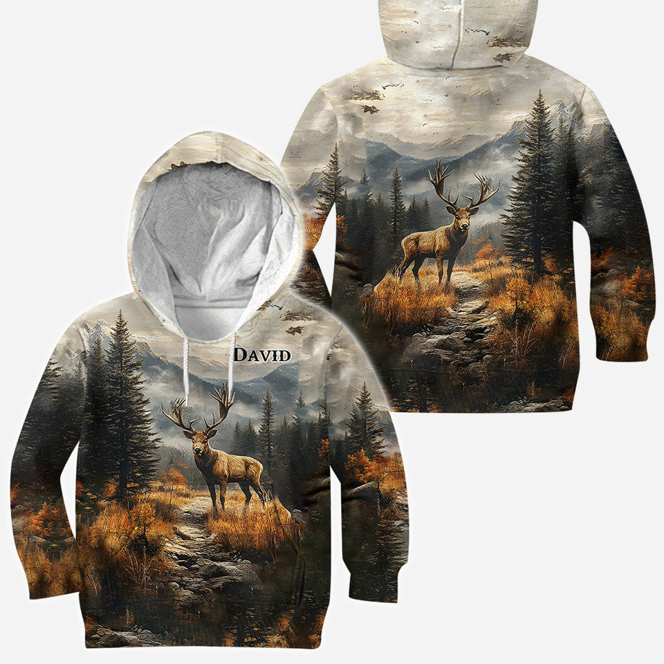 Any Name Beautiful Deer - Personalized Hunting All Over Shirt