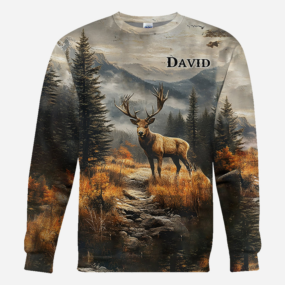 Any Name Beautiful Deer - Personalized Hunting All Over Shirt