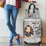 Just A Girl - Personalized Travelling Leather Handbag & Luggage Cover