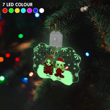 Besties Forever - Personalized Christmas Bestie Shaped Led Acrylic Ornament